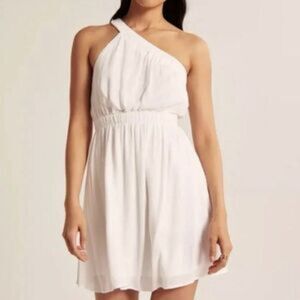 Abercrombie & Fitch One Shoulder Dress with White Cotton Summer/Causal Dress